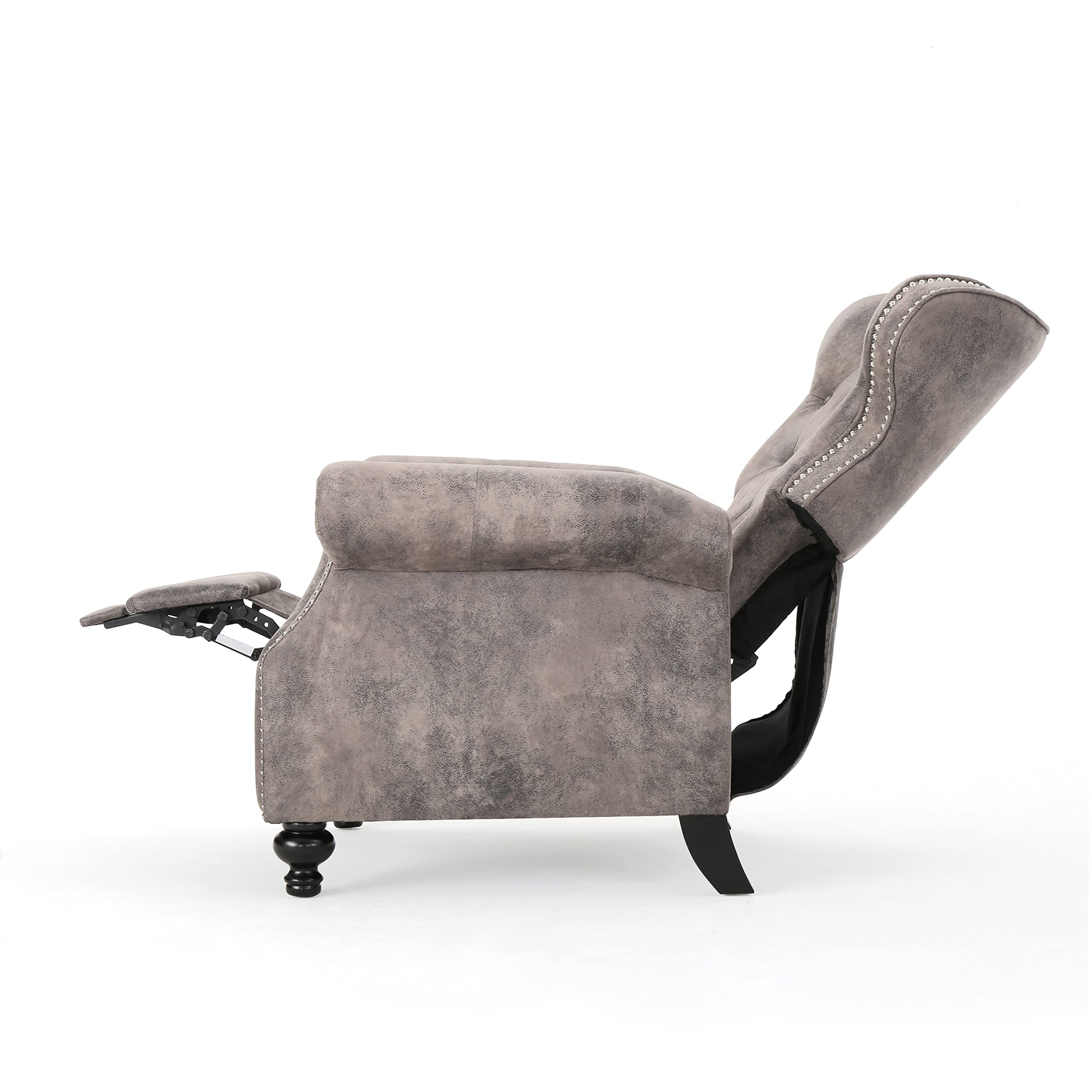 Waldo Tufted Wingback Recliner Chair(Warm Stone).