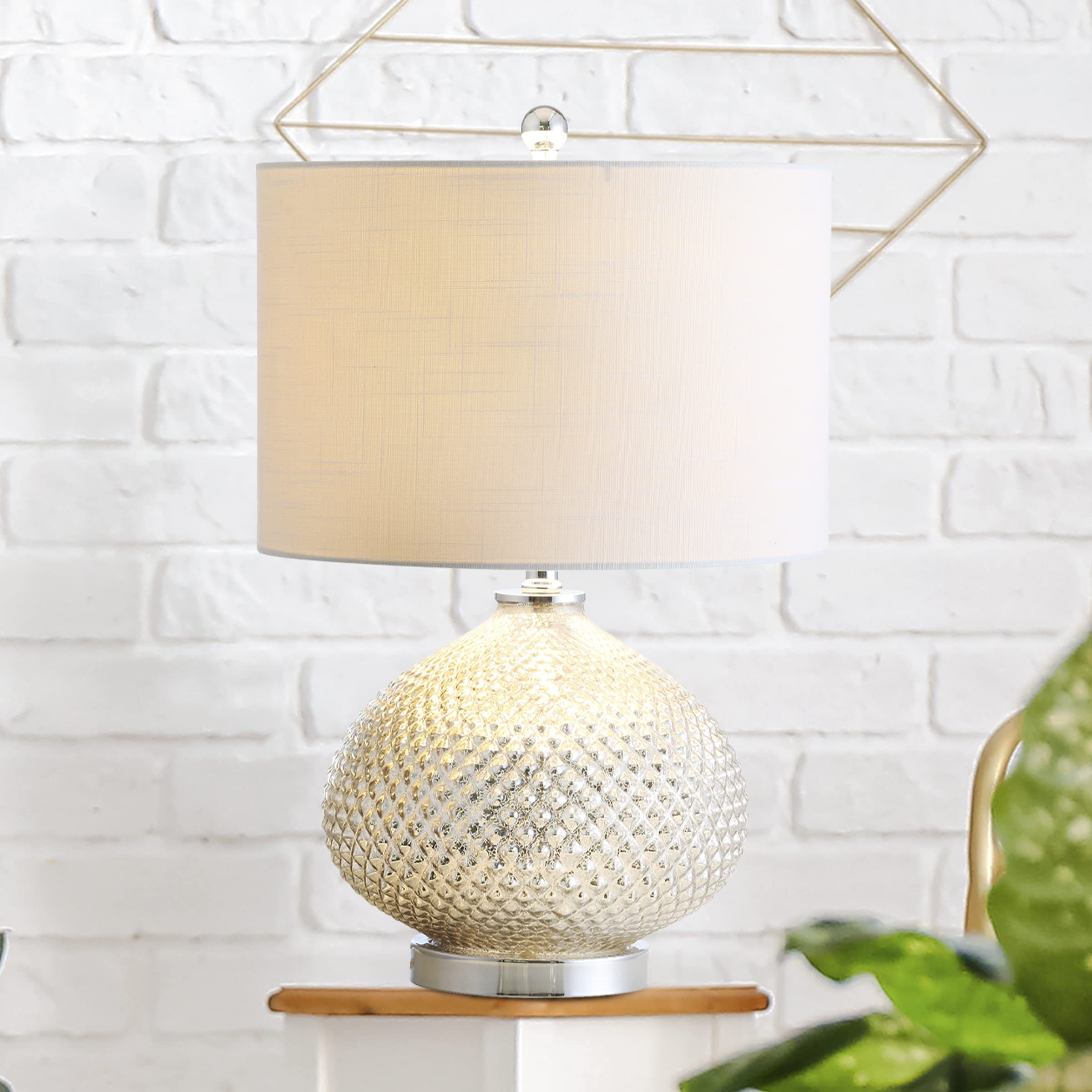 Ames 22.5" LED Glass Table Lamp Contemporary Transitional Bedside Desk Nightstand