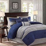 Palmer Comforter Set-Luxury Faux Suede Design, Striped Accent