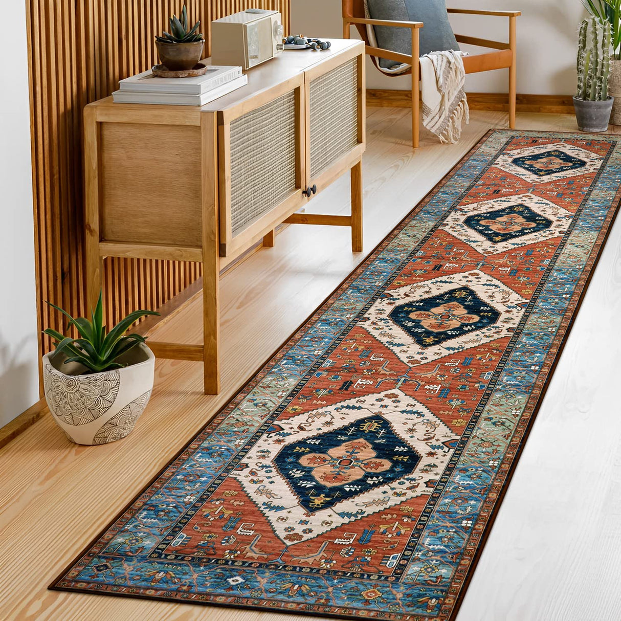 Boho Runner Rugs for Hallway 2x10 Extra Long Washable Non-Slip Hallway