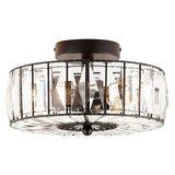 Glam Ceiling Light Fixture - Semi-Flush Mount, Oil Rubbed Bronze