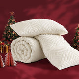 White Queen Comforter Set(90x90Inch), 3 Pieces Cute Pinch Pleat Bedding Comforters