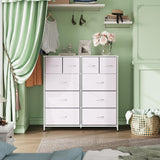 White Dresser for Bedroom with 10 Drawers, Tall Chest of Drawers for Bedroom, Storage