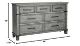 Russelyn Rustic Dresser with 7 Drawers, Gray