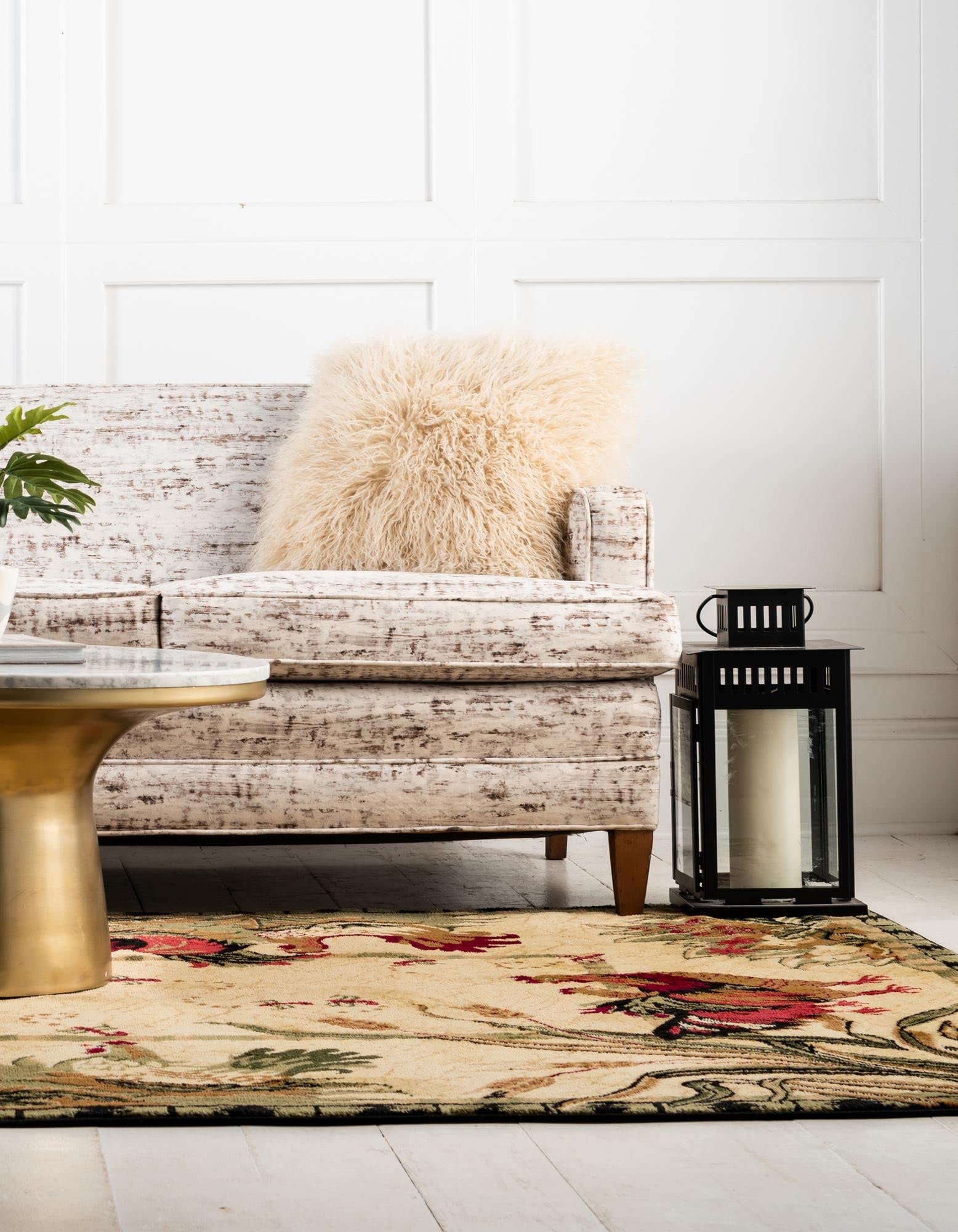 Rugs.com Pastoral Collection Rug – 10' x 14' Cream Medium Rug Perfect for Living Rooms, Large Dining Rooms, Open Floorplans