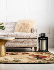 Rugs.com Pastoral Collection Rug – 10' x 14' Cream Medium Rug Perfect for Living Rooms, Large Dining Rooms, Open Floorplans