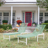 Outdoor Chaise Lounge Chair Set of 2, Rattan Aluminum All Weather Pool Chairs