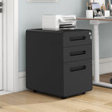 3-Drawer Metal Mobile File Cabinet, Lockable Rolling Filing Cabinets with Wheels