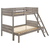 Guard Rails Weathered Wood Over Full Bunk Bed Set Taupe - Twin Size