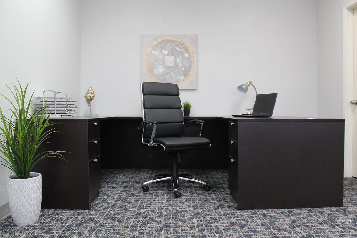 CaressoftPlus Executive Chair, Traditional, Metal Chrome Finish