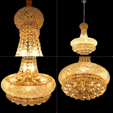 Crystal Chandelier Elegant Pendant Lighting French Empire K9 Crystals Ball Fixture Gold