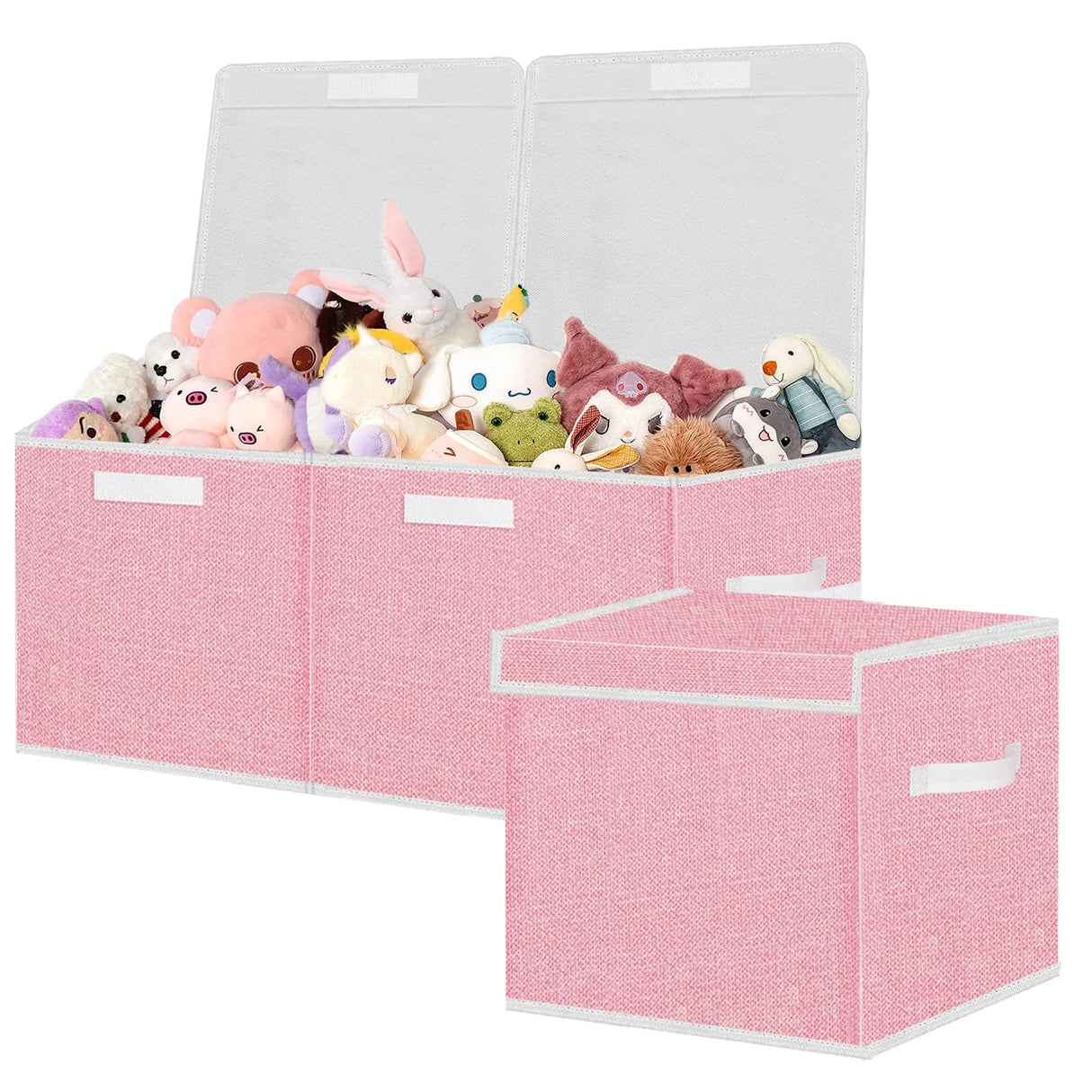 Extra Large Toy Storage Box, Stackable Storage Bins with Lids, Detachable Toys Boxes Chest Organizer