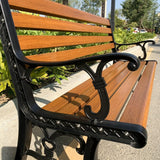 Metal Bench,Park Bench,with Backrest Armrests Sturdy Bench Furniture,Bench