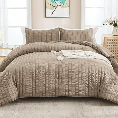 Seersucker Queen Comforter Set (90x90 inches)