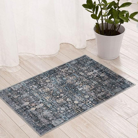 Camilla Boho Area Rug, 5'×7' Washable Oriental Accent Rug, Non-Slip Traditional Floral