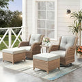 Patio Furniture 5 Pieces Outdoor Furniture Set Wicker Outdoor Sectional Couch with Patio