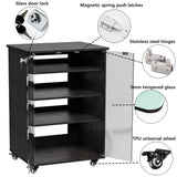 Media Storage Cabinet, Audio Video Media Stand Cabinet with 4 Shelves Height