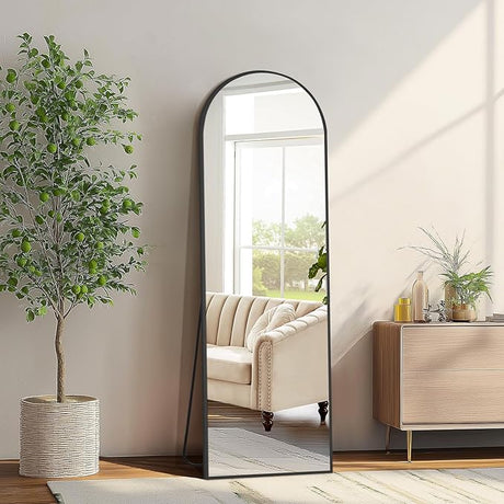 Arched Full Length Mirror, 44"x72" Oversized Floor Mirror Freestanding, Large Full Body