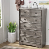 Modern 6 Drawer Dresser, Dressers for Bedroom, Tall Chest of Drawers