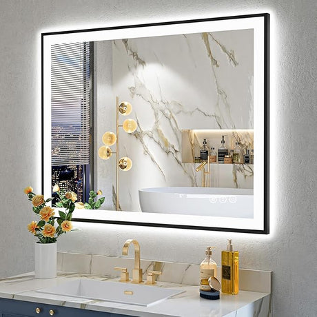 24x36 Inch LED Bathroom Mirror with Lights Front and Backlit Lighted Vanity Mirror for Bathroom Wall