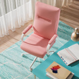 Pink Office Desk Chair with Memory Foam & Lumbar Support