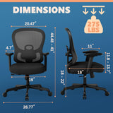 Ergonomic Office Chair with Adjustable Lumbar Support and 3D Armrests
