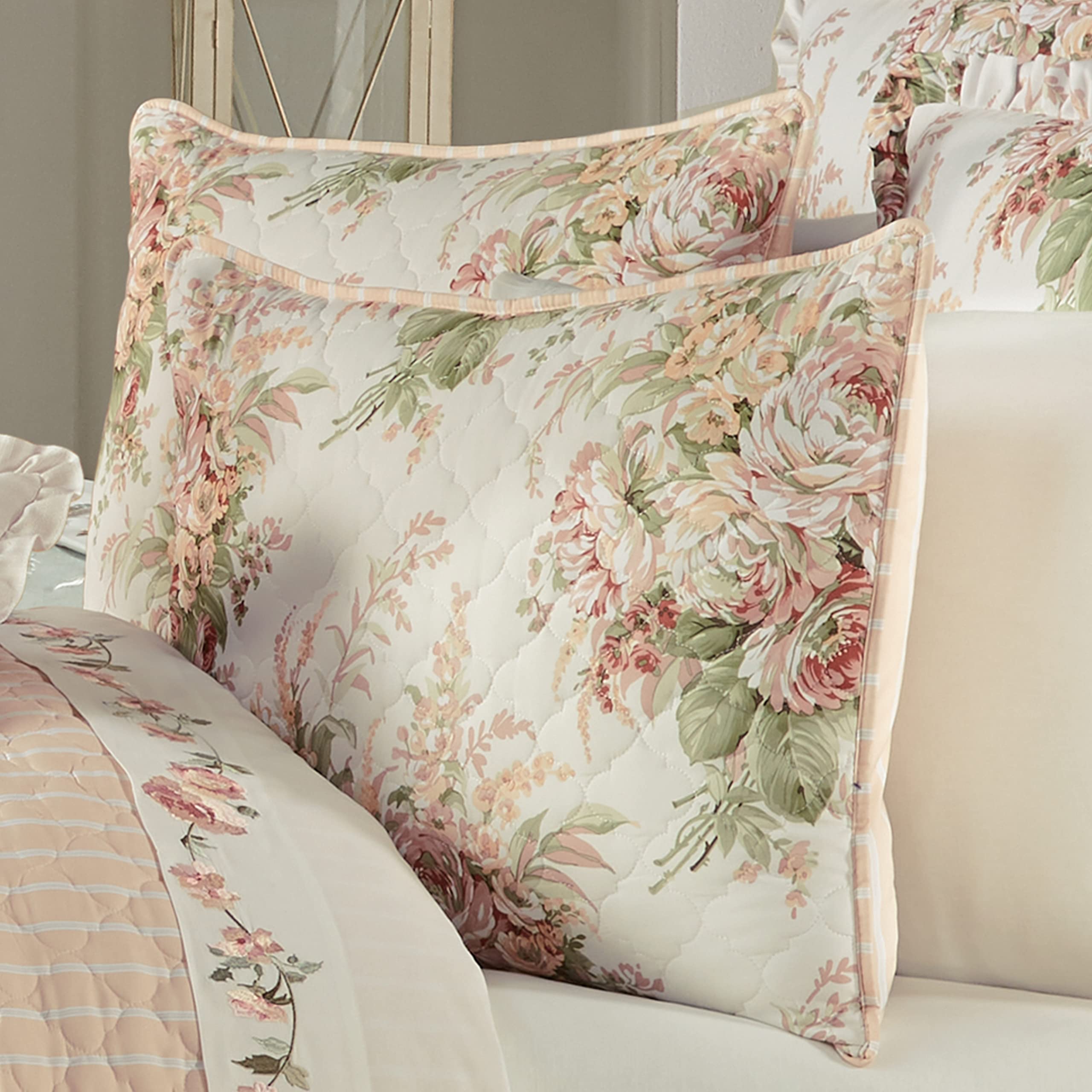 Five Queens Court Cal King 3Pc. Quilt Set, Coral, 104X90