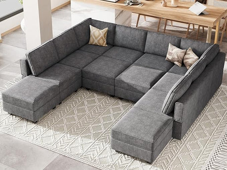 Modular Sleeper Sectional Sofa Couch Oversized U Shaped Sofa with Storage Convertible