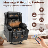 Dual Motor Power Lift Chair Recliner for Elderly with Heat and Massage, Infinite Position