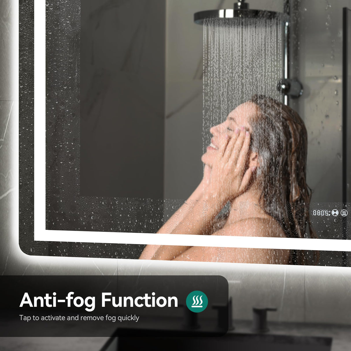 24x32 LED Bathroom Mirror with Motion Sensor & Anti-Fog