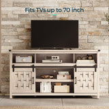 Farmhouse TV Stand for 65 Inch TV, Tall Highboy Entertainment Center with Sliding Barn