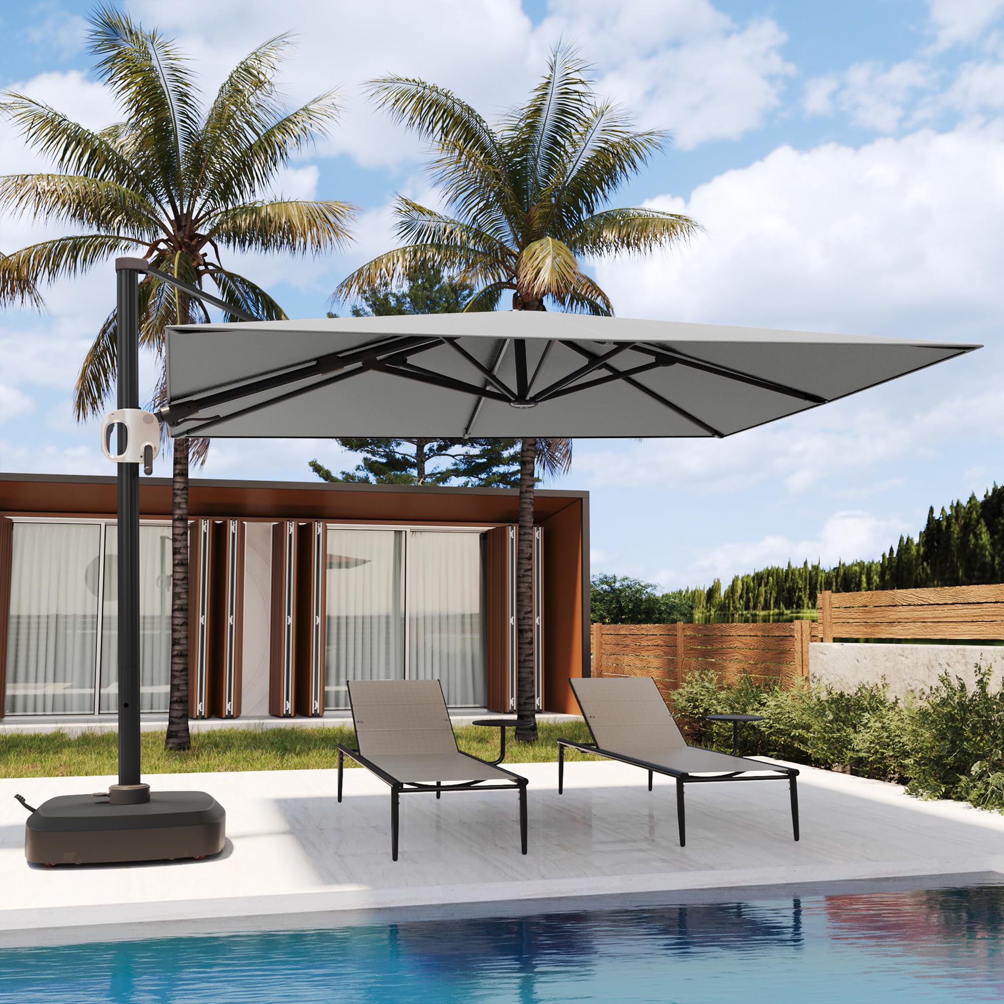 and Flame&Shade Patio Umbrella, 9x11.5ft Rectangular Outdoor Umbrella
