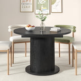 Adjustable Round Dining Table 43-59 Inch for 4-6 People