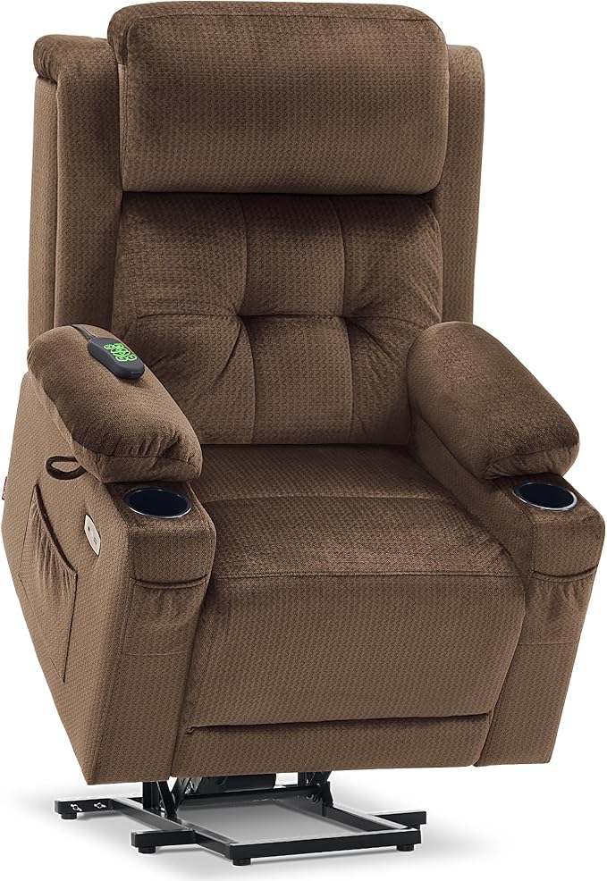 Medium Dual Motor Power Lift Recliner Chair with Massage and Heat for Elderly People