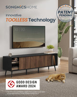 72-Inch TV Stand with Storage - Toolless Assembly Entertainment Center