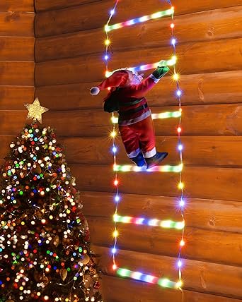 LED Christmas Lights - 10ft Christmas Decorative Ladder