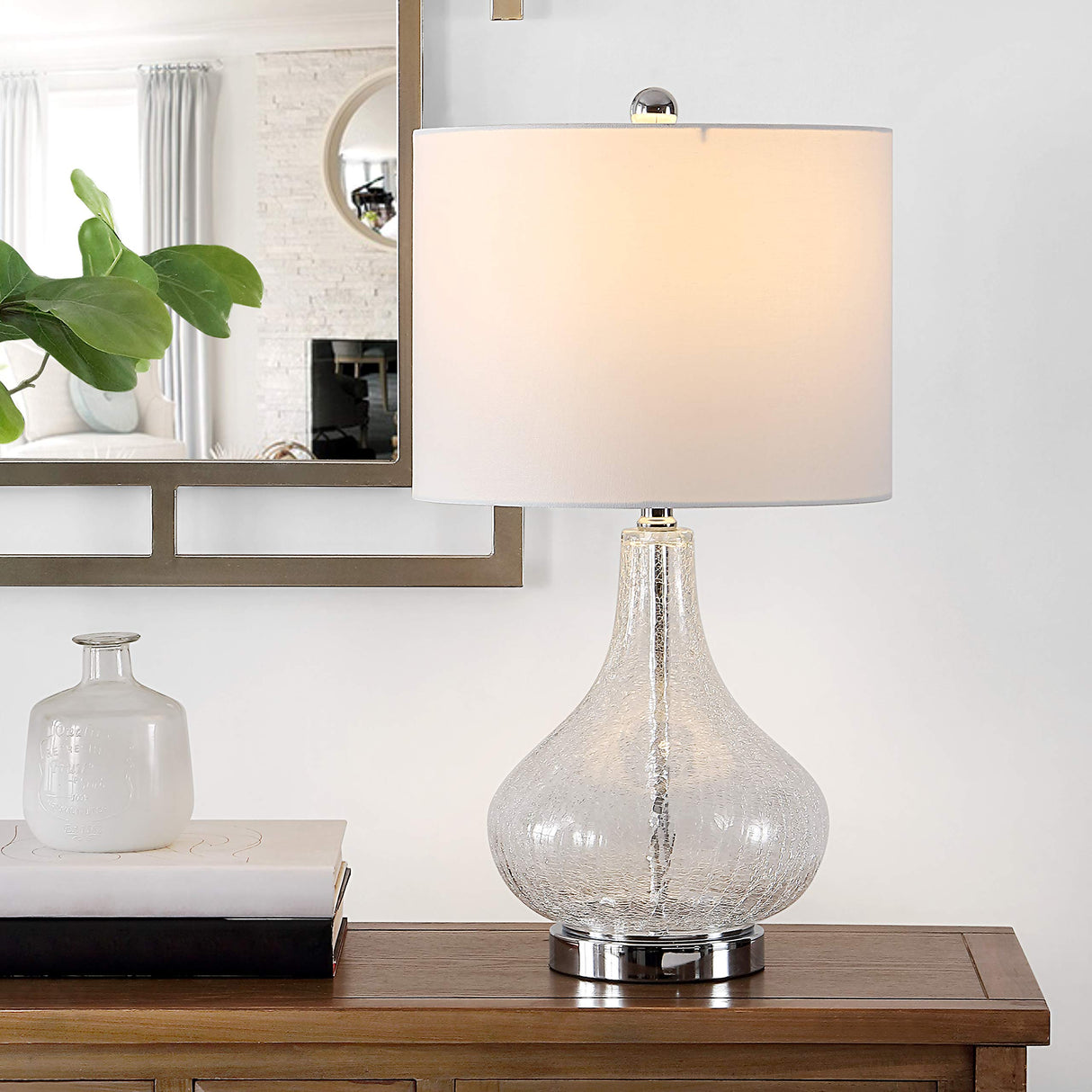 Lighting Collection Brooks Clear Glass 24-inch Bedroom Living Room Home Office