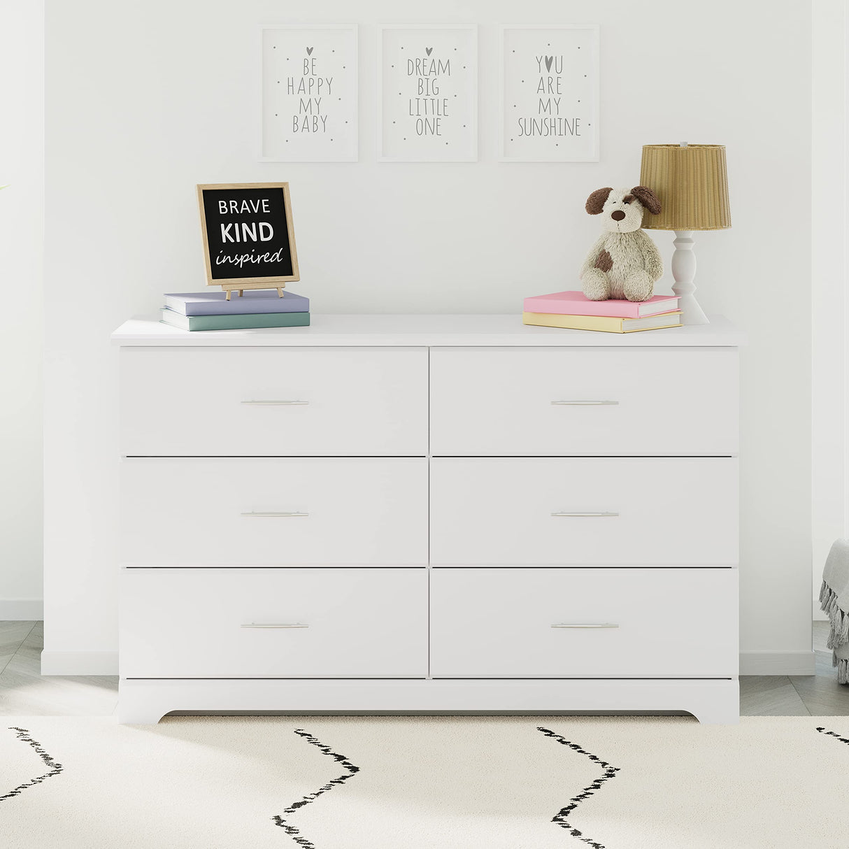 Brookside 6 Drawer Double Dresser (White) – GREENGUARD Gold Certified, Dresser