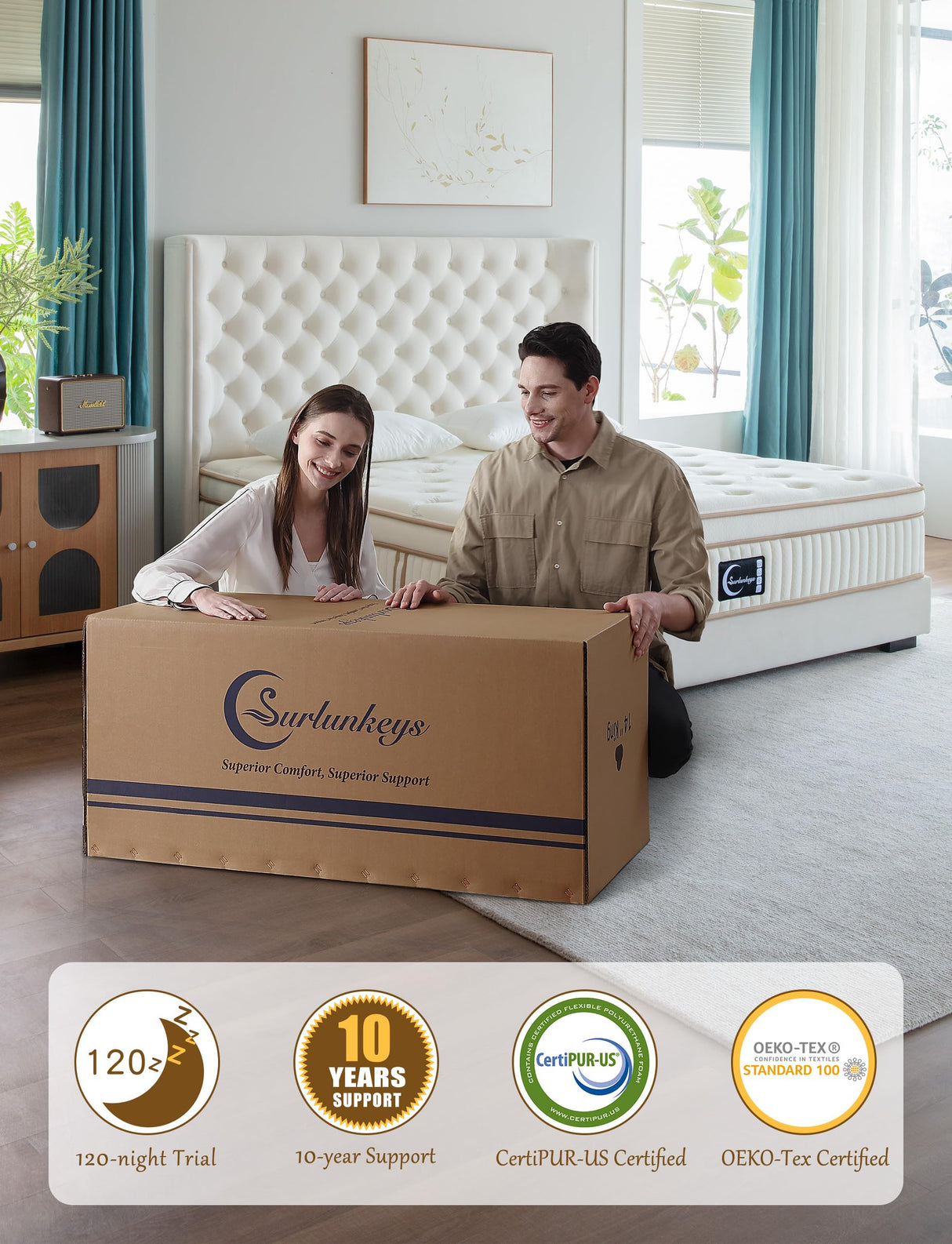 Gel Foam Hybrid Mattress - Euro Top 14 Inch Mattress