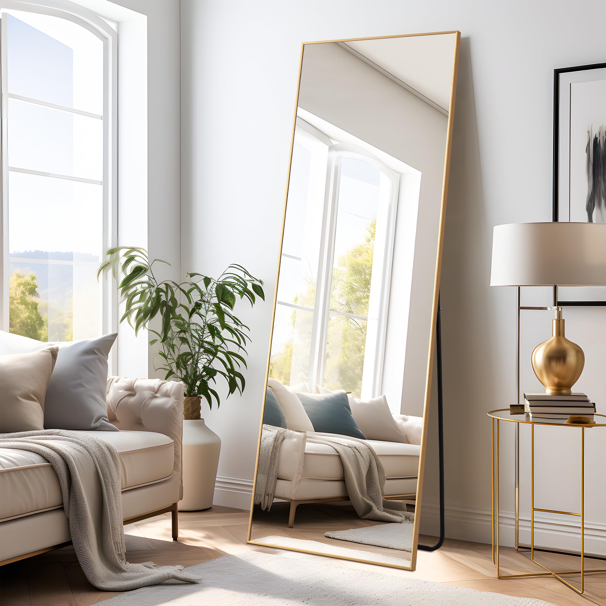 Full Length Mirror Freestanding Wall Mounted Dressing Mirror