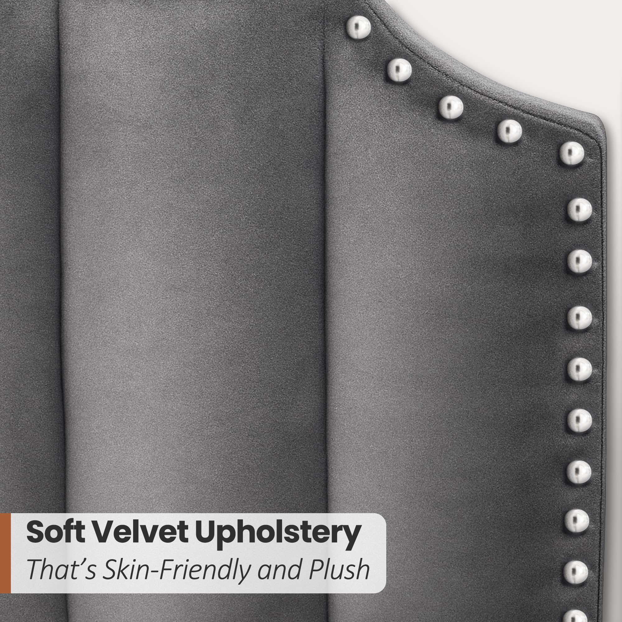 Grey Queen Upholstered Platform Bed Frame with Tall Tufted Headboard