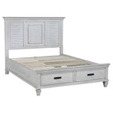 Franco Eastern King Bed 5-Piece Set, Distressed White