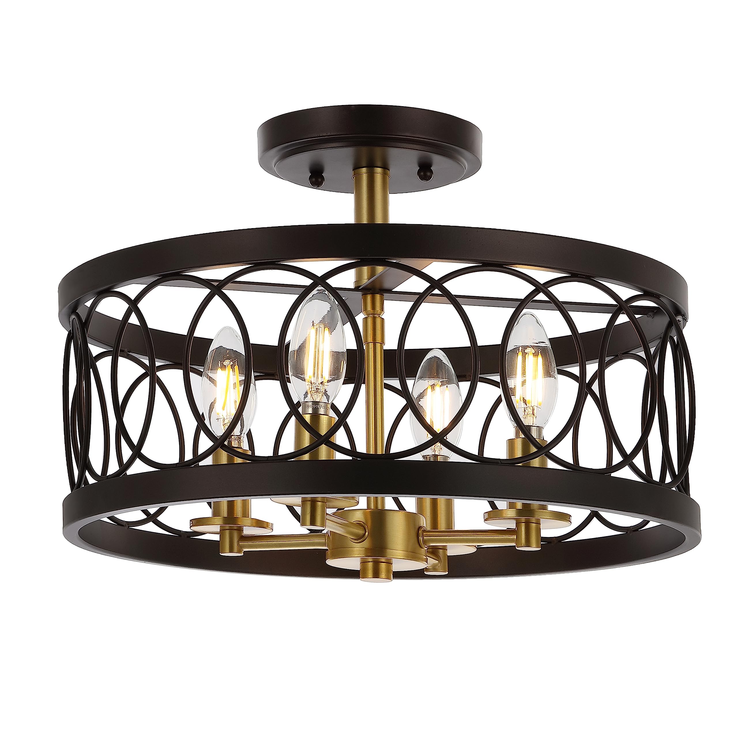Sylvain 15.5" Metal Bohemian, Cottage, Farmhouse, Rustic, Transitional LED,Chandeliers