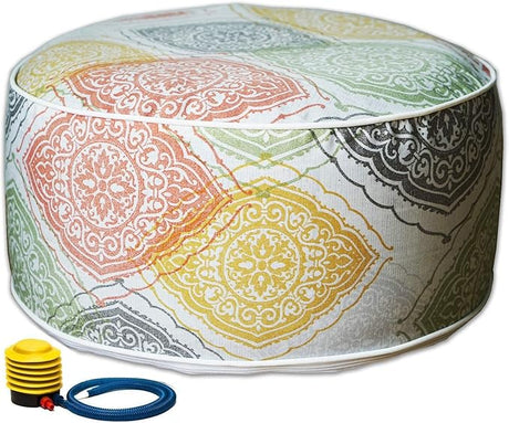 Inflatable Ottoman Stool - Portable Round Pouf for Indoor/Outdoor Use