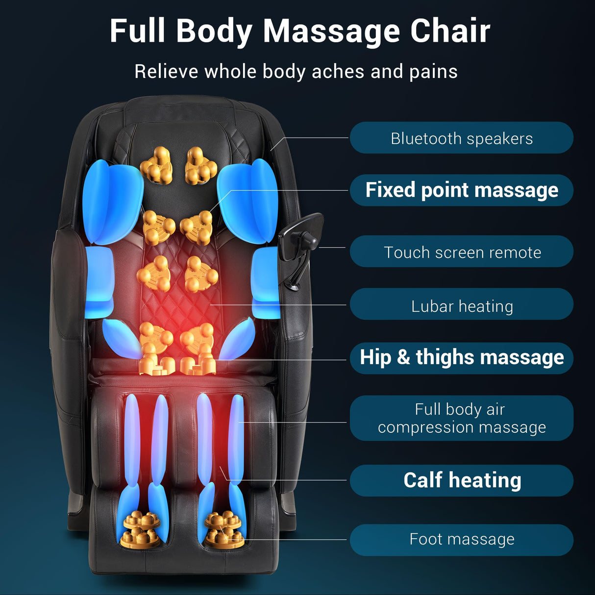 Massage Chair, Zero Gravity Shiatsu Massage Chair Full Body and Recliner