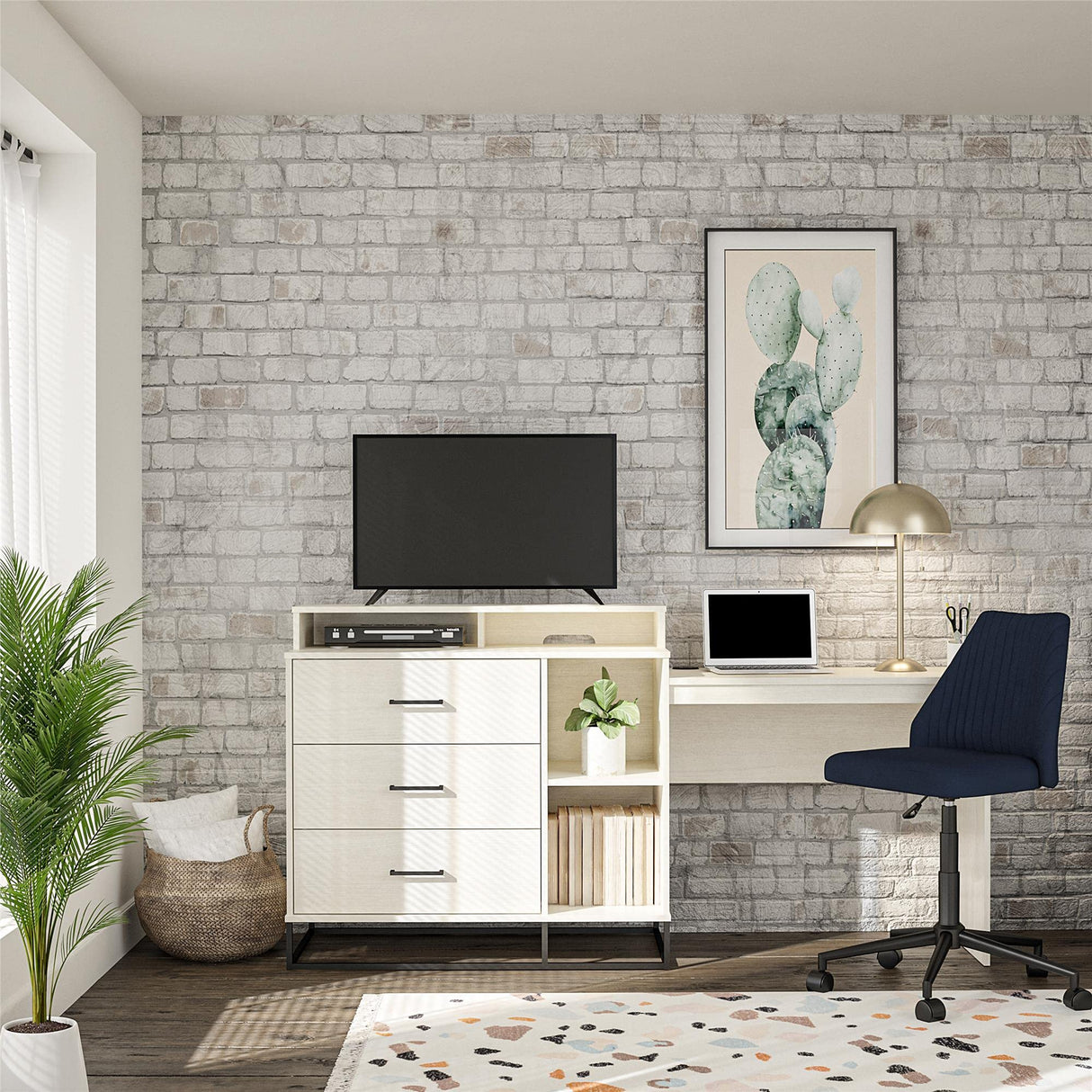 Kelly 3 in 1 Media Dresser and Desk Combo