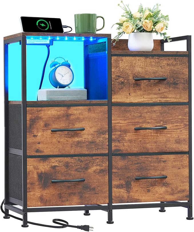 Bedroom with Charging Station and LED Light
