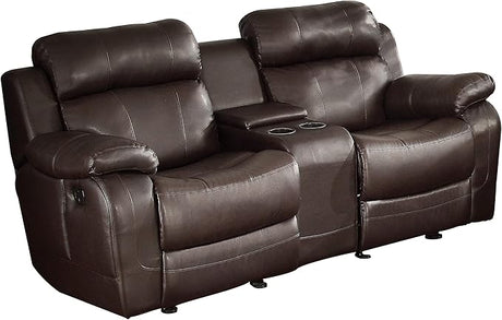 Baylands Bonded Leather Glider Rocker Reclining Chair, 40.5" W, Brown