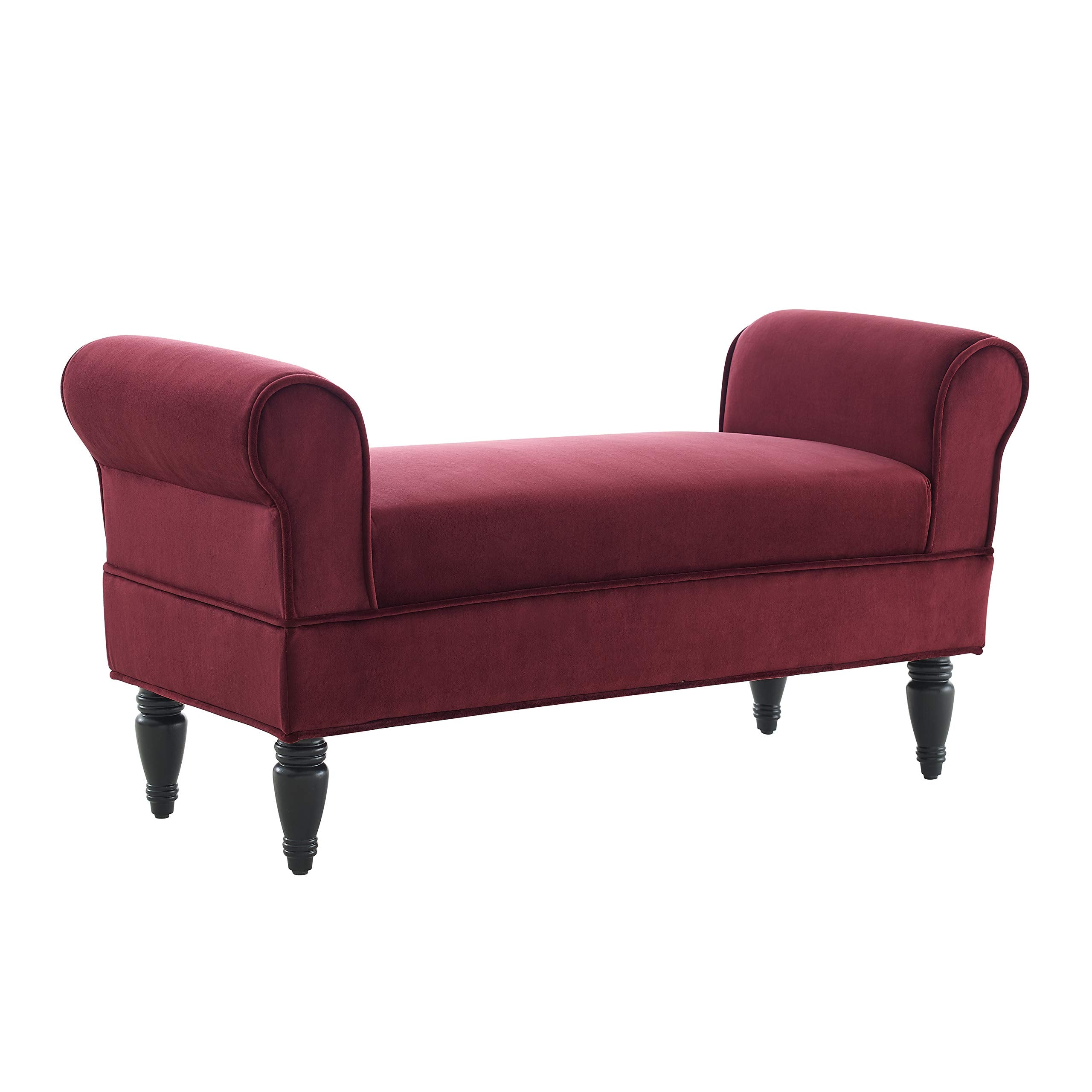 Lillian Bench, Berry Red/Dark Mahogany
