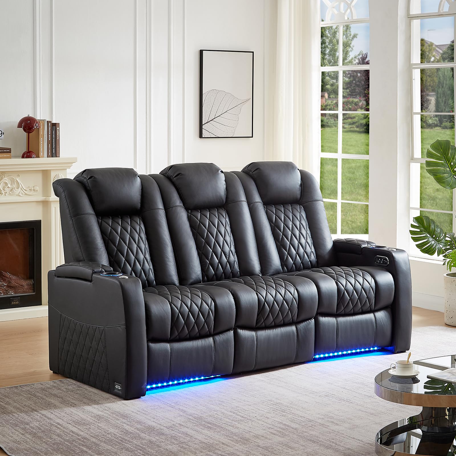 Leather Home Theater Seating Classic Series Movie Recliner Chair with fold
